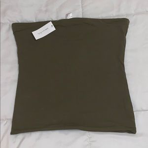 Army green long tube top